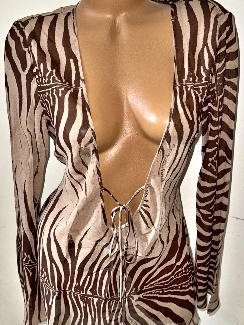 SKIMS X ROBERTO CAVALLI  "ZEBRA PRINT" LONG SLEEVE MINI DRESS NWT IN HAND!